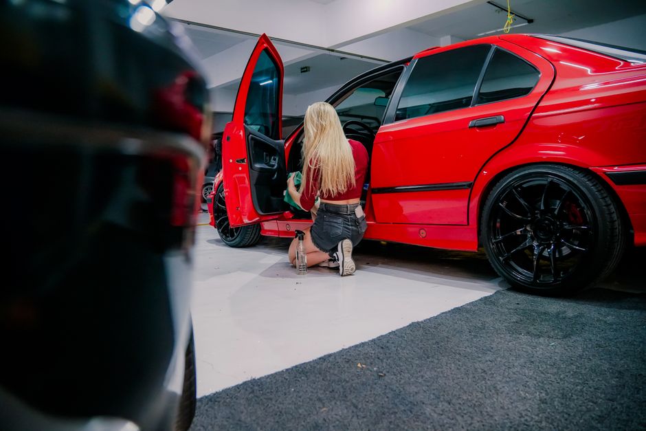 Professional deep cleaning of car interior